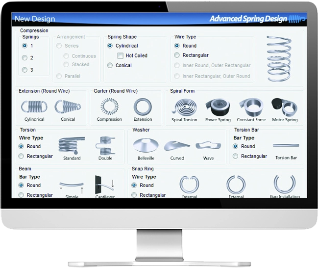 Accurate spring design with a spring drafting program