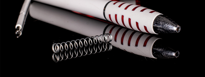 Compression spring in pen Compression spring in pen